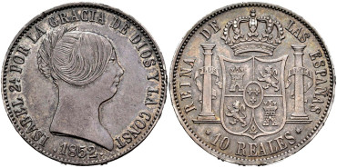 Cy16194.-ISABEL II -  10 Reales 1852 Sevilla.-SC