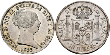 Cy16199.-ISABEL II -  10 Reales 1853 Sevilla.-SC