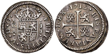 Cy07631.-FELIPE V - 1/2 Real 1719 Cuenca J.J.-EBC- 