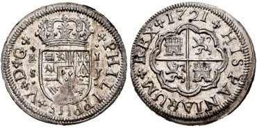 Cy07869.-FELIPE V - 1 Real 1721 Sevilla J.-EBC+