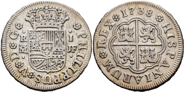 Cy07979.-FELIPE V - 1 Real 1738 Madrid J.F.-MBC+