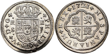Cy08156.-FELIPE V - 2 Reales 1721 Sevilla J.-SC