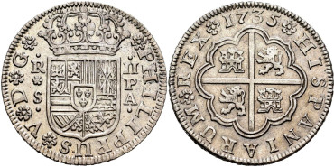 Cy08268.-FELIPE V - 2 Reales 1735 Sevilla P.A.-EBC