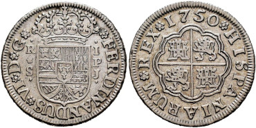 Cy09587.-FERNANDO VI - 1 Real 1750 Sevilla P.J.-MBC+