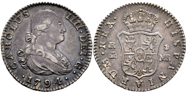 Cy12594.-CARLOS IV - 1 Real 1794 Madrid M.F.- EBC+