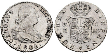 Cy12695.-CARLOS IV - 1 Real 1808 Madrid A.I.-EBC-