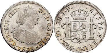 Cy12866.-CARLOS IV - 2 Reales 1808 Lima J.P.-EBC-