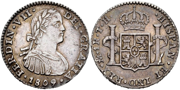 Cy14373.-FERNANDO VII - 1 Real 1810 Santiago F.J.-MBC+