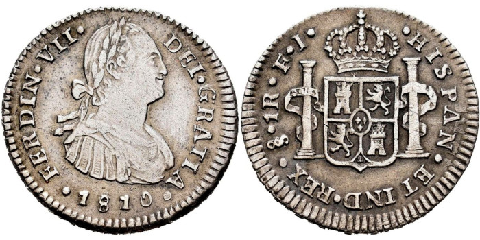 Cy14400.-FERNANDO VII - 1 Real 1813 Cadiz C.J.-MBC+