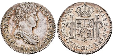 Cy14491.-FERNANDO VII - 1 Real 1821 Guatemala M.-SC-