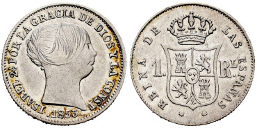 Cy15916.-ISABEL II - 1 Real 1853 Barcelona.-EBC