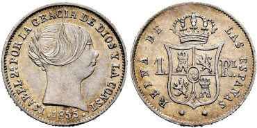 Cy15925.-ISABEL II - 1 Real 1855 Sevilla.-SC