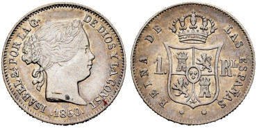 Cy15941.-ISABEL II - 1 Real 1860 Barcelona.-MBC+