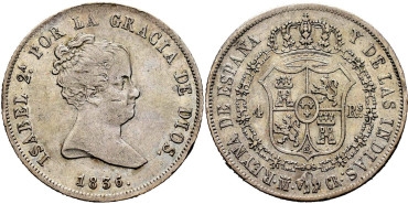 Cy16071.-ISABEL II - 4 Reales 1836 Madrid C.R.-EBC