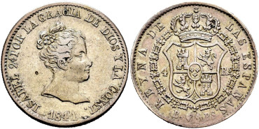 Cy16090.-ISABEL II - 4 Reales 1841 Barcelona P.S.-MBC+