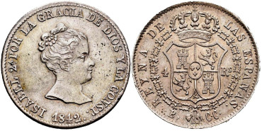 Cy16099.-ISABEL II - 4 Reales 1842 Barcelona 1842 C.C.-MBC+