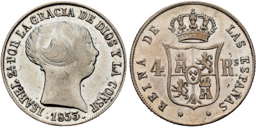 Cy16123.-ISABEL II - 4 Reales 1853 Sevilla.-SC-