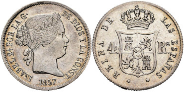Cy16132.-ISABEL II - 4 Reales 1857 Madrid. S.C