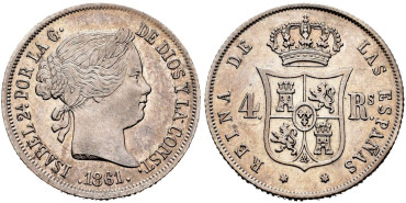 Cy16146.-ISABEL II -  4 Reales 1861 Madrid.- EBC+