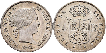 Cy16150.-ISABEL II -  4 Reales 1862 Madrid.- SC