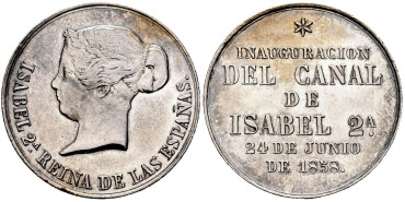 Cy16176M.-ISABEL II - Medalla inaguracion canal de Isabel II.-SC