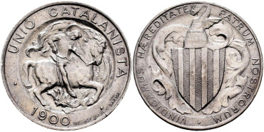 UC1p.- UNION CATALANISTA  1 PESETAS 1900 SC - PLATA