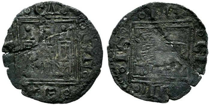 ALFONSO X de CASTILLA Y LEON  1252/1284 .-  Obolo -  dos puntos