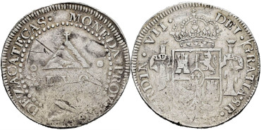 Cy14990.- Fernando VII ZACATECAS 1811. Modulo 8 reales. MBC-