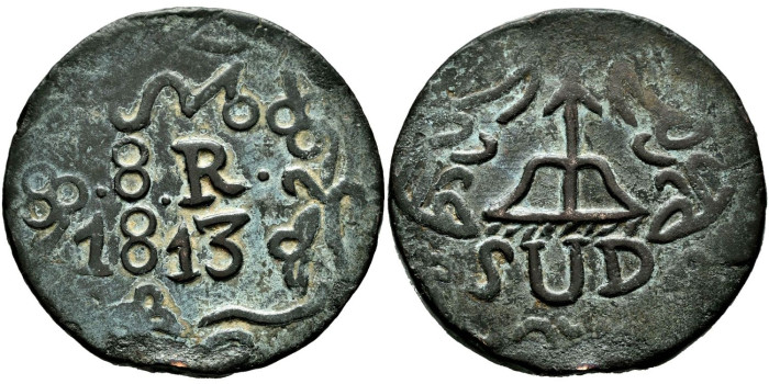 Cy15036.- Fernando VII 8 Reales 1813 Morelos.  MBC+