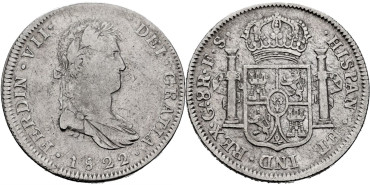 Cy15183.- Fernando VII 8 Reales 1822 Guadalajara F.S.  MBC