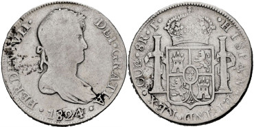 Cy15206.- Fernando VII 8 Reales 1824 Cuzco T.  BC+