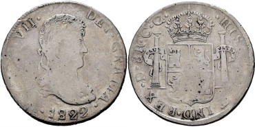 Cy15181.-FERNANDO VII - 8 Reales 1822 Durango C.G.-RC