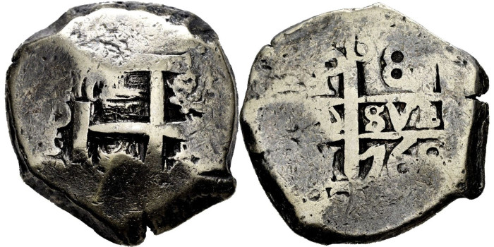 Cy14951.-FERNANDO VI - 8 Reales Macuquinos 1760 Q? Potosi - MBC