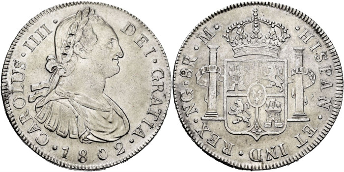 Cy13107.-CARLOS IV - 8 Reales 1802 Nueva Guatema M.-SC