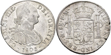 Cy13102.-CARLOS IV - 8 Reales 1801 Mexico F.M.-SC