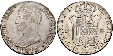 Cy13872.-JOSE NAPOLEON - 20 Reales 1812 Madrid A.I.-SC