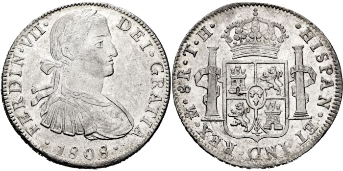 Cy14919.-FERNANDO VII - 8 Reales 1808 Mexico T.H.-SC