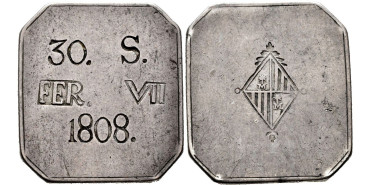 Cy14923.-FERNANDO VII - 30 SOUS 1808 Mallorca  T.H.- EBC-