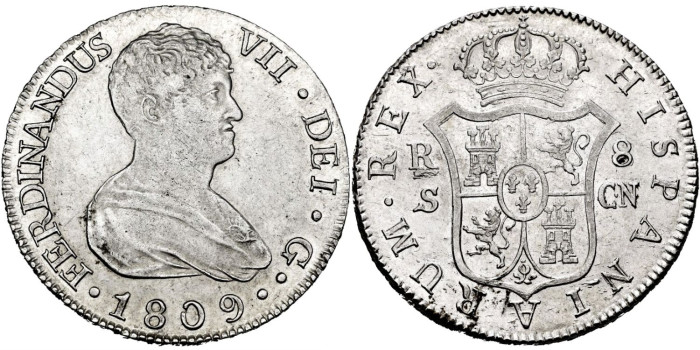 Cy14944.-FERNANDO VII - 8 Reales 1809 Sevilla C.N.-SC