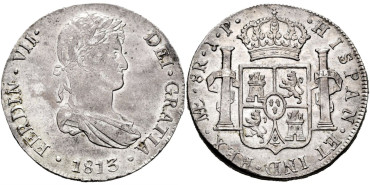 Cy15029.-FERNANDO VII - 8 Reales 1813 Lima J.P.-SC