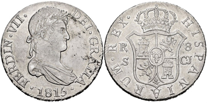 Cy15089.-FERNANDO VII - 8 Reales 1815 Sevilla G.J.-SC-