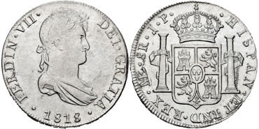 Cy15127.-FERNANDO VII - 8 Reales 1818 Lima J.P.-SC