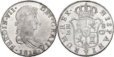 Cy15133.-FERNANDO VII - 8 Reales 1818 Sevilla C.J.-SC