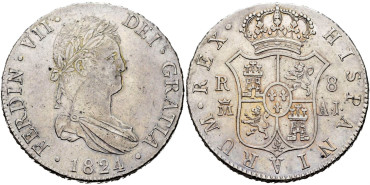 Cy15214.-FERNANDO VII - 8 Reales 1824 Madrid A.J.-SC