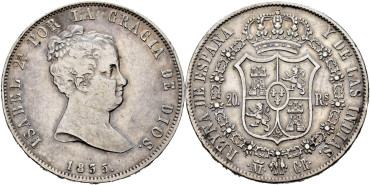 Cy16264.-ISABEL II - 20 Reales 1835 Madrid C.R.-MBC+/EBC
