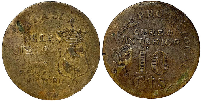 Cy16801.- AYUNTAMIENTO DE CAZALLA DE LA SIERRA  10 CTM 1939