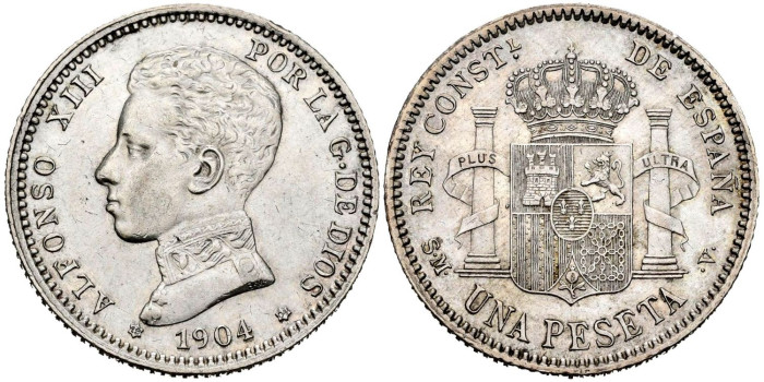 Cy16682.- ALFONSO XIII - 1 Pts 1904 (19-04) MADRID SMV.  SC
