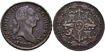 Cy10249.- CARLOS III - 4 Maravedis 1778 SEGOVIA.  EBC+
