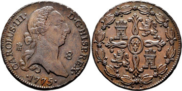 Cy10265.- CARLOS III - 8 Maravedis 1775 SEGOVIA.  SC-