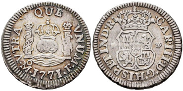 Cy10355.- CARLOS III - 1/2 Real 1771 MEXICO F.  EBC